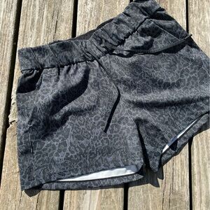 ZYIA Black Textured Running Shorts with Subtle Print